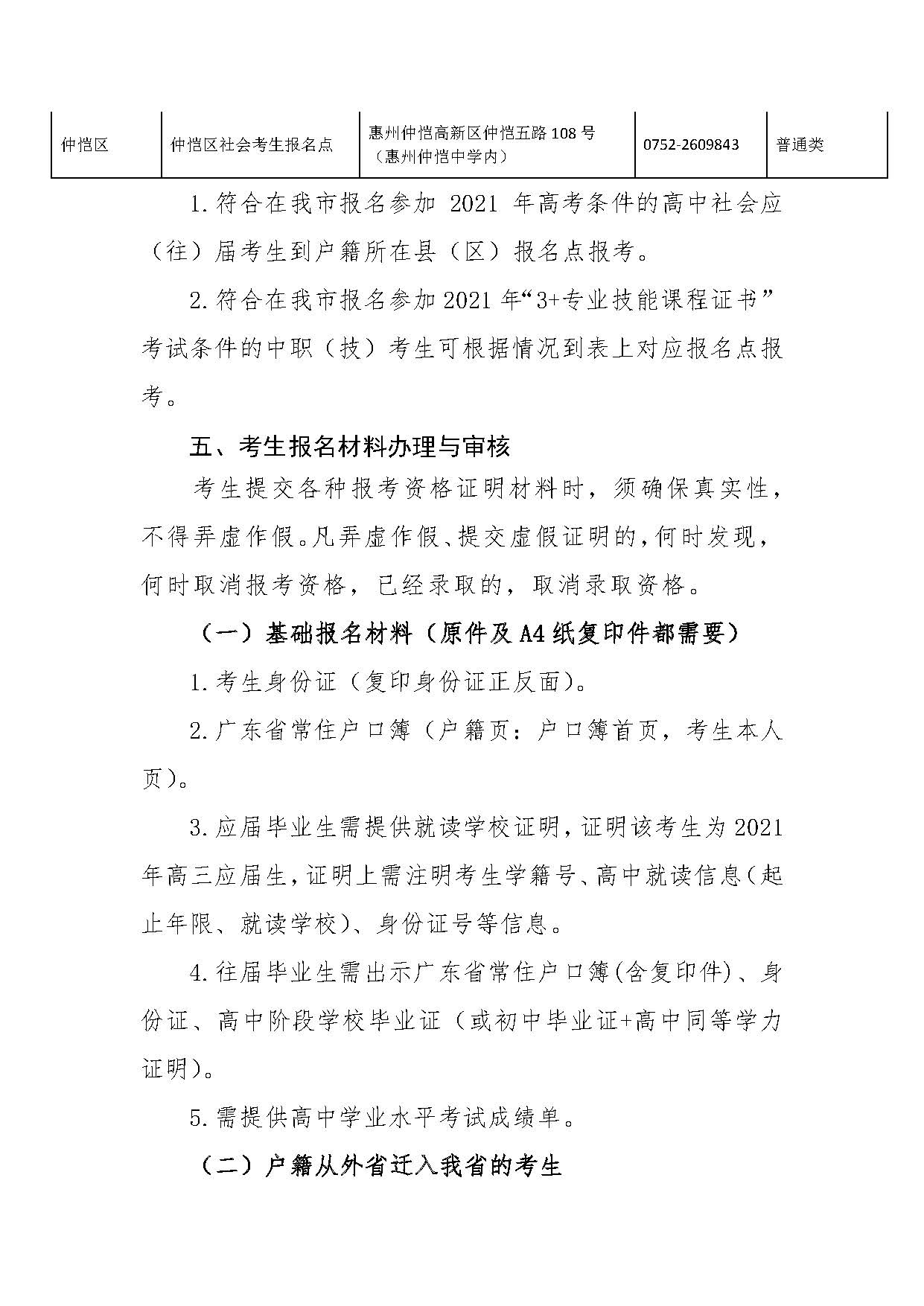 惠州市2021年高考社会考生报名操作指引
